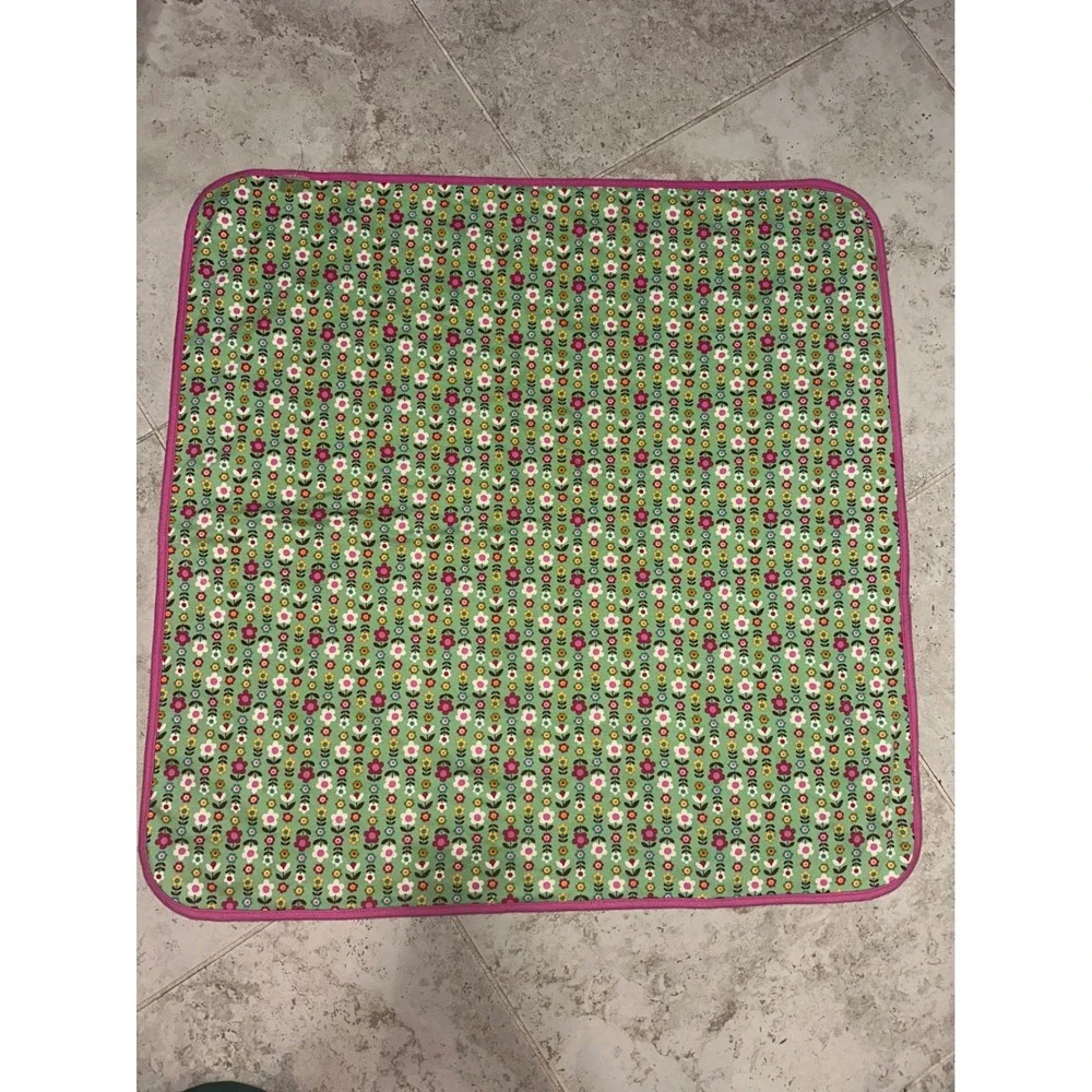 Vera Bradley Baby‎ Reversible Cotton Blanket Green Paisley Floral Pink Swaddle